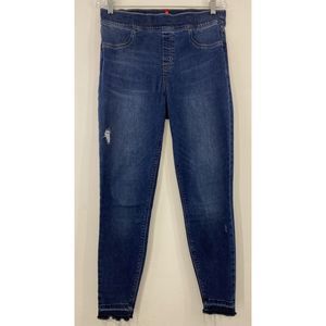 Spanx Pull On Jeggings Jeans Large Blue Skinny Tummy‎ Control Stretch